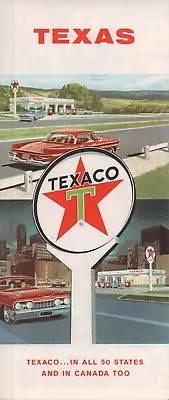 1961 Texaco Road Map: Texas NOS • $8.97