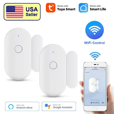 LOT WiFi Smart Window Door Sensor Motion Detector Home Burglar Alarm Tuya APP • $15.19