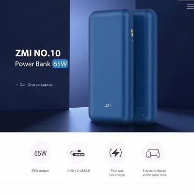 ZMI 20000mAh USB Type C PD Fast Charge Power Bank For IPhone Laptops MacBook 65W • $138