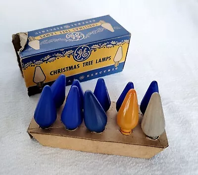 Vtg 1950’s C-6 General Electric Christmas Tree Lamps Original Box 10 Ct UNTESTED • $2.50