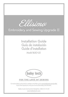 Baby Lock Ellisimo BLSO-U2 Sewing Embroidery Installation Manual Reprint • $16.95