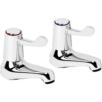£18.98 • Buy Twin Large Contract Bath Taps Pair Chrome Hot And Cold Tap Set | Lars