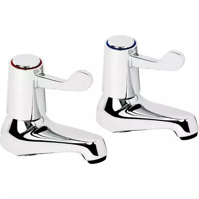 £18.98 • Buy Twin Large Contract Bath Taps Pair Chrome Hot And Cold Tap Set | Lars