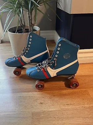 Vintage Women's Fireball Roller Derby Blue Roller Skates Size 7 **READ** • $29.99