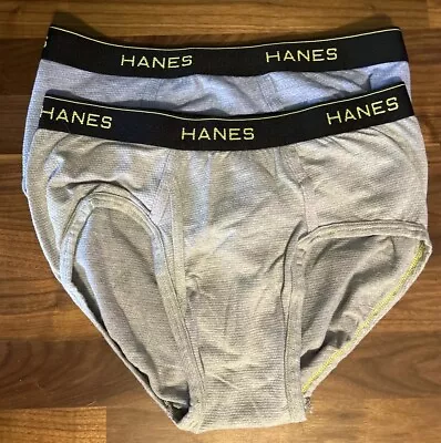 Comfort Cool Mid Rise BRIEFS Wicking Fabric Soft Comfort Band Hanes Men M 2 Pair • $16.20