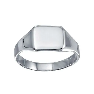 Men's Sterling Silver Rectangle Shape Engravable Ring • $20.99