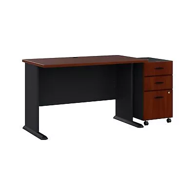 Bush Business Furniture Series A 48W Desk With Mobile File Cabinet Hansen Ch... • $797.64