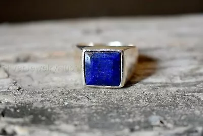 Blue Sapphire Ring Men 925 Sterling Silver Vintage Ottoman Signet Rings TM060 • $58.62