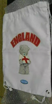 Me To You Tatty Teddy White Canvas Drawstring England School Gym Bag Bnwot • £4.95