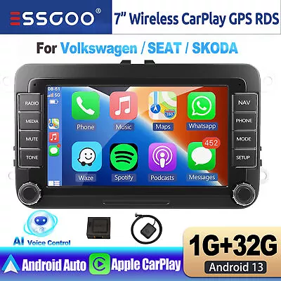 For VW Volkswagen Jetta Passat 32GB Android 13 Car Stereo Radio Carplay GPS Navi • $98.49