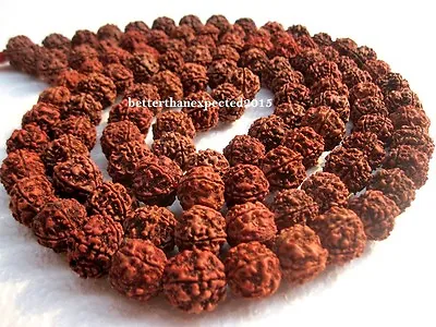 16 Mm 5 Mukhi Rudraksha Face Rudraksh Mala Nepal 109 Beads Prayer Yoga-energized • $19.90