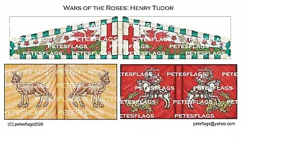 28mm Medieval Wars Of The Roses Paper Flags Henry Tudor Henry VII Lancastrian  • £4