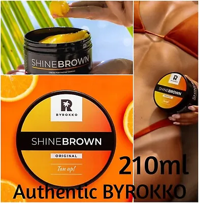 Byrokko Shine Brown Tan Boosting Cream Accelerator 210ml - AUTHENTIC - FAST POST • £15.40