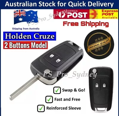 Holden Barina / Cruze / Trax 2 Button Remote Flip Key Blank Shell/Case//Fob • $10.59