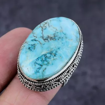 Natural Tibetan Turquoise Gemstone Handmade 925 Sterling Silver Ring S.6.5 V929 • $12.99