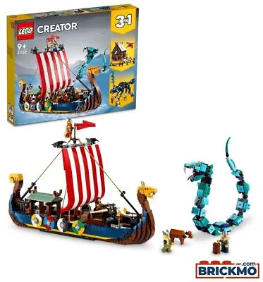 £100.28 • Buy LEGO Creator 3 - In - 1 31132 Viking Ship With Midgar Snake 31132