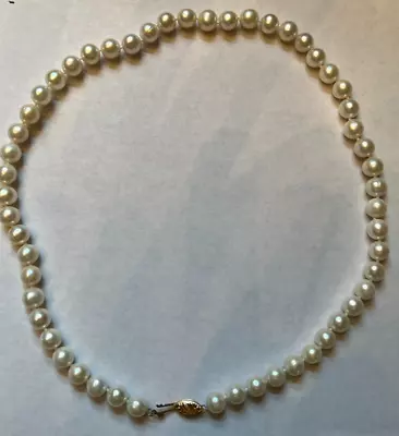 Vintage 14k Gold Pearl Necklace • $70