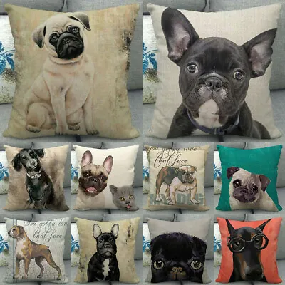$3.36 • Buy Wholesale 18x18  Pet Dog French Bulldog Throw Pillow Covers Couch Cushion Case