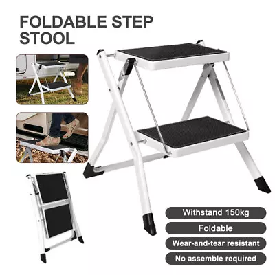 Folding Caravan Steps Double Portable Steady Stool Ladder Anti Slip Accessories • $47.99