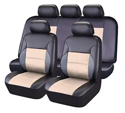 PU Leather Full Set Car Seat Covers Front Rear Cushion Interior Accessories 9Pcs • $70.10