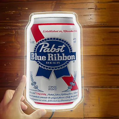 Pabst Blue Ribbon Beer Can Bar Club Poster Silicone LED Neon Sign Light 12x7 G1 • $49.99