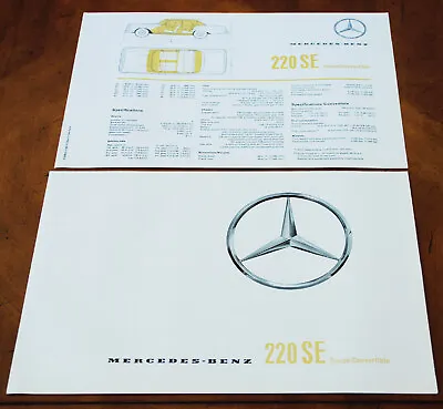 Mercedes-Benz 220SE (W111) Coupe & Convertible Prestige Brochure Prospekt 1962 • $29.95