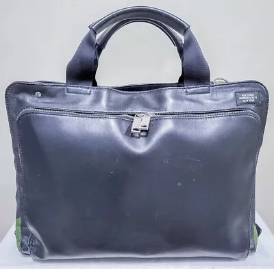 Jack Spade Warren Street Camo Black Leather Briefcase Messenger Bag • $69.99