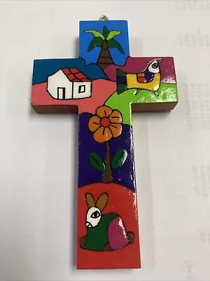 Wooden Cross*Bright Colors*Tree/Bird/Church/Flower/Bunny*Decor*Easter*Gift • $6