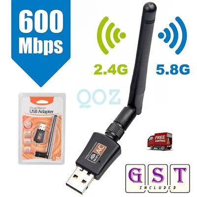 $11.21 • Buy USB WiFi Wireless Adapter 802.11ac AC600 Dongle WPS 5GHz Dual Band 5dBi Antenna