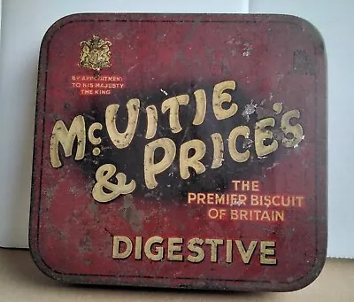 FREE SAMPLE McVITIE & PRICE DIGESTIVE BISCUIT TIN CIRCA 1900 • £5