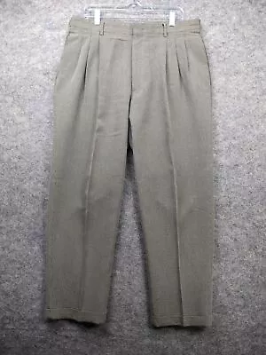 Gianfranco Ruffini Pants Mens Size 36 M Black White Pleated Front Cuffed • $22