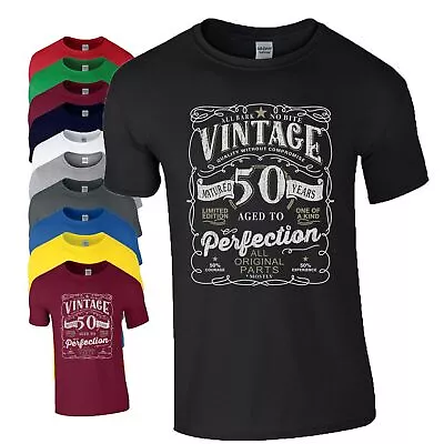 50th Birthday T Shirt Vintage 1974 Aged To Perfection 50 Years Men Women Top • £9.99