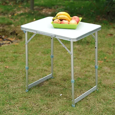 Picnic Table Patio Outdoor Folding Portable Camping Square Top Dining Aluminum • £22.99