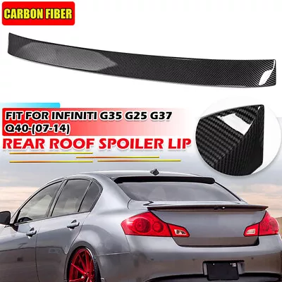 For 07-15 Infiniti G25 G37 G35 Q40 Sedan Rear Trunk Roof Spoiler Lip Carbon Look • $77.99