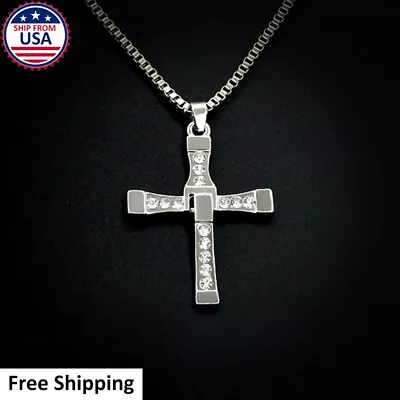 Fast & Furious Movie Fan Vin Diesel Dominic Toretto Cross Pendant Necklace Chain • $5.99