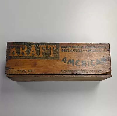 Vintage Wooden Kraft Cheese Box Phenix 5 Lb Chicago Crate Swiss • $15.99