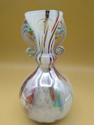 Vintage Silvestri Art Glass Paperweight Murano Italy 7.5”T 2.5”W Vase End Of Day • $39.99