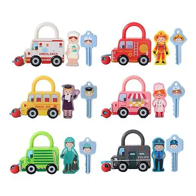 Kids Learning Locks And Keys Car Toys Travel Toy Sensory Toy For Birthday Gift • £22.84