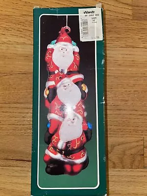 Vintage Montgomery Wards 10  Mercury Glass Santa Trio Ornament Cute! • $19.99