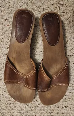 Montego Bay Club Brown Slide On Sandals Women 10 W • $9