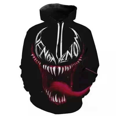 Marvel Superhero Venom 3D Hoodie Men Women Hooded Pullover Jumper Top • £15.29