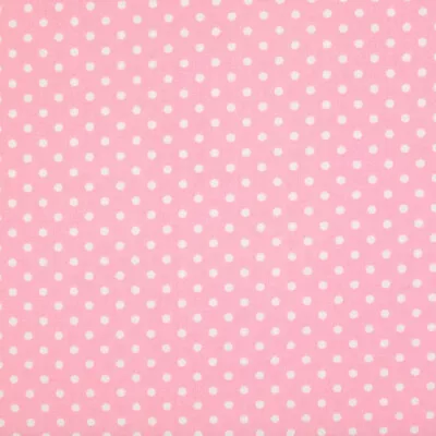 £1.50 • Buy 100% Cotton Fabric 3mm WHITE SPOTS SPOTTY PINK POLKA DOT Rose & Hubble Material