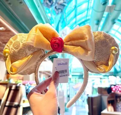 Disney Park Beauty And The Beast Cos Minnie Mouse Ears Mickey Bow Belle Headband • $12.69