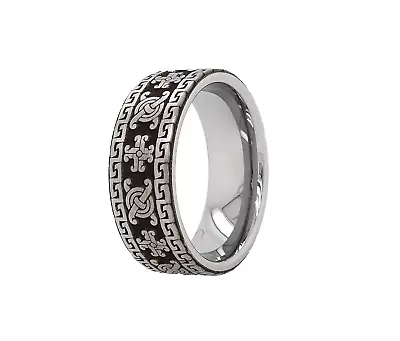 8mm Mayan Design Tungsten Ring • $320