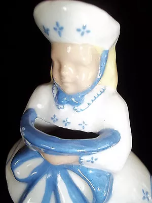 Listed Artist Jane Poyer Ceramics Planter Girl With Blue Bow Signed Late 40's • $24