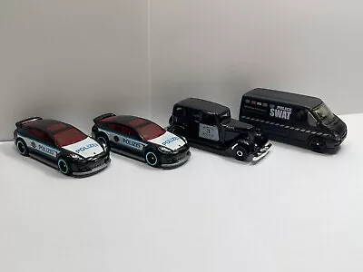 1/64 Matchbox Lot Of 4 Police Cars (Porsche Panamera 1933 Plymouth Ford Van) • $7.50