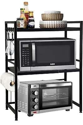 Extendable Microwave Oven Rack Adjustable 3-Tier Microwave/Toaster Shelf • $38.99