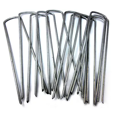 £6.99 • Buy Galvanised U Pins Artificial Grass Mesh Turf Ground Pegs Staples Garden Weed