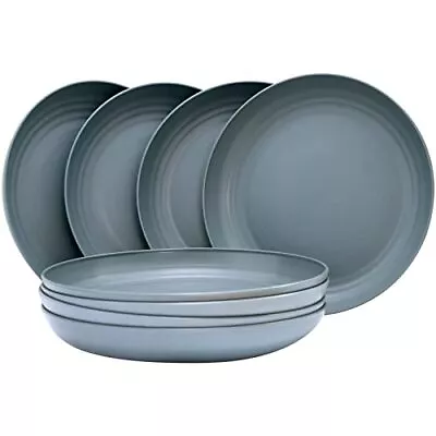 Kazaigou 8 Pack Plastic Plates 24.8cm/9.8 Inch Dinner Plates Lighweight & Unb... • £18.20