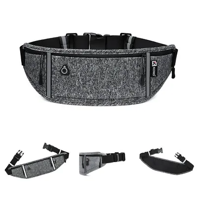 Waterproof Unisex Reflective Stripe Running Belt Sport Jogging Waist Bum Bag • £4.99